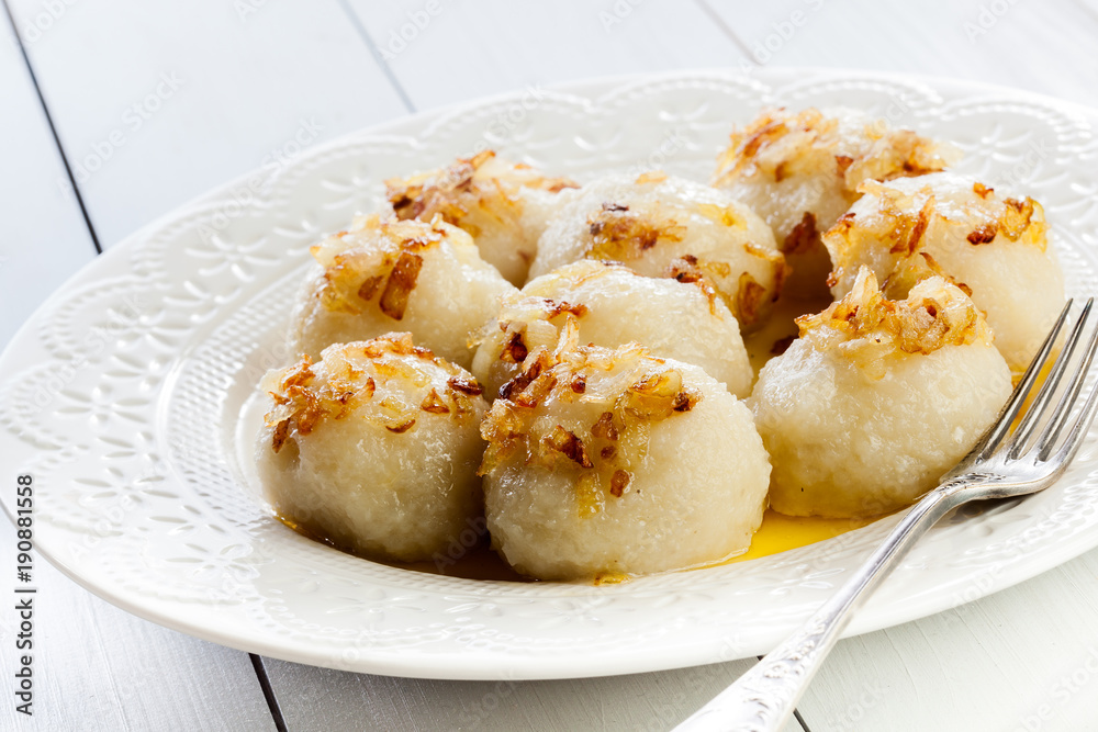Potato dumplings stuffed with meat Potato dumplings stuffed with meat