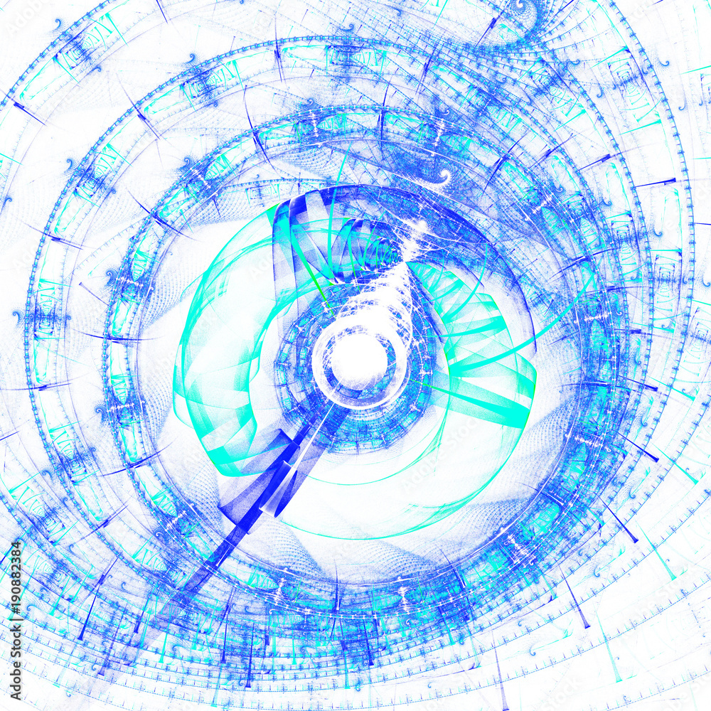 Fototapeta premium 3D surreal illustration. Sacred geometry. Mysterious psychedelic relaxation pattern. Fractal abstract texture. Digital artwork graphic astrology magic 