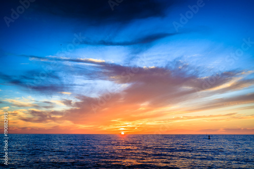 Sunset at the beach of California