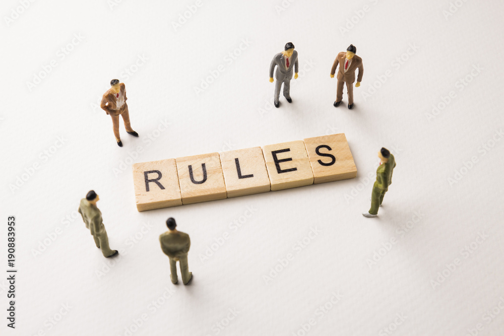 businessman figures meeting on rules conceptual businessman figures meeting on rules conceptual