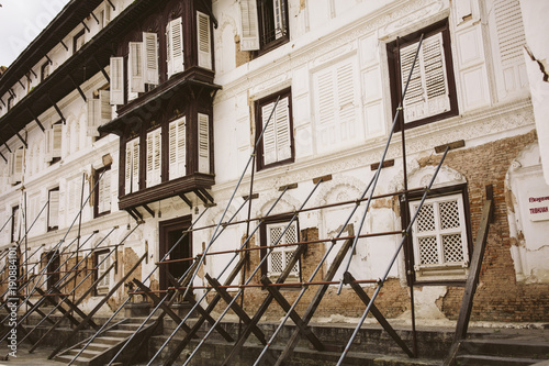 Destroyed houses in kathmandu after the earthquake.