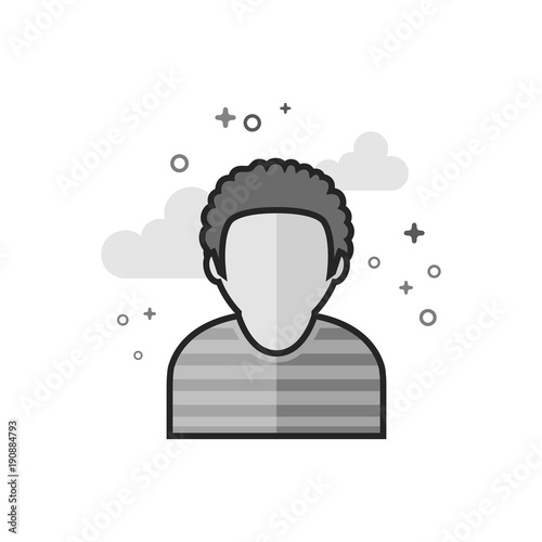 Burglar icon in flat outlined grayscale style. Vector illustration.