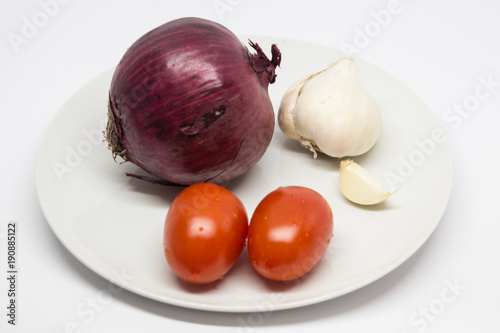 onion, garlic and tomatoes for broth or sauce