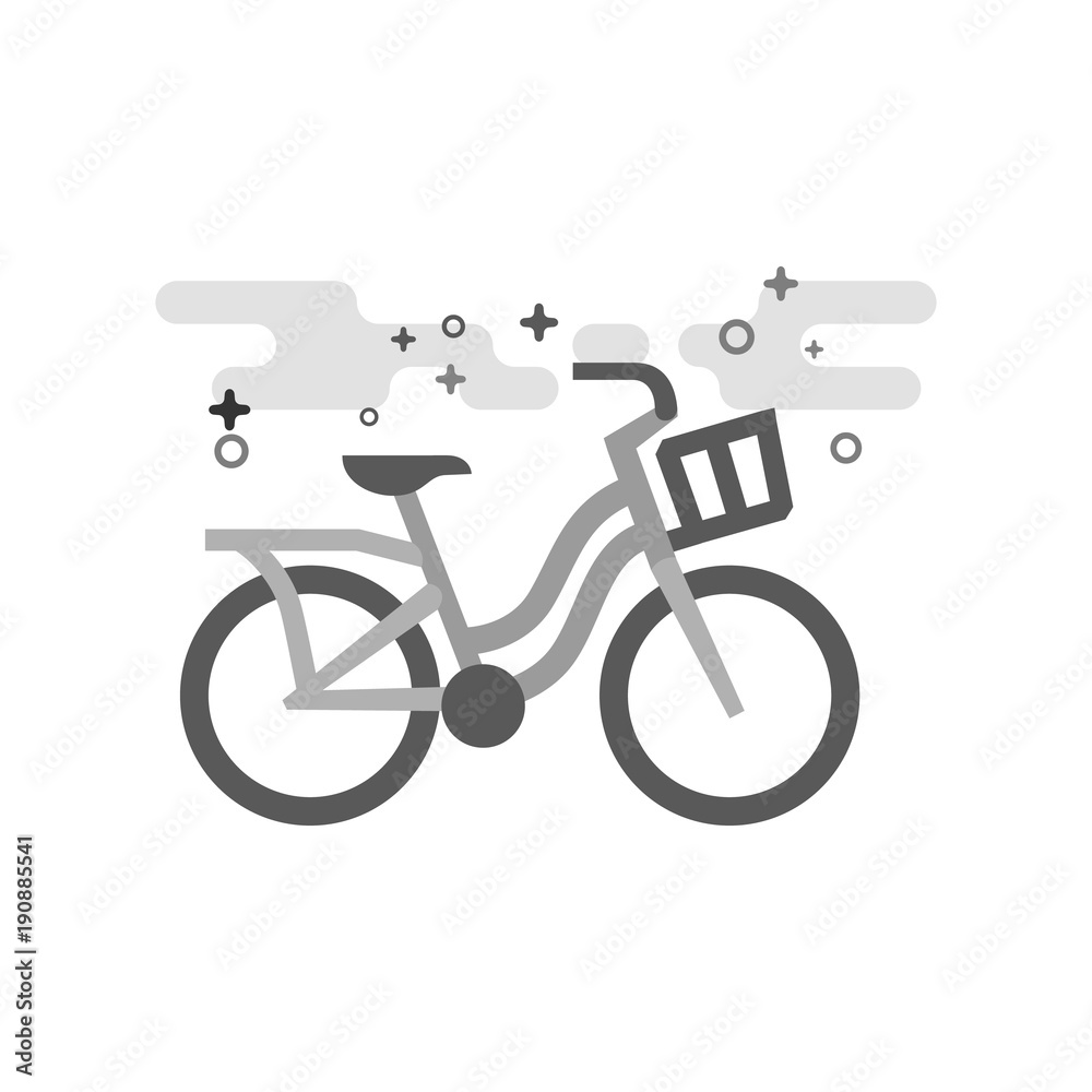 City bike icon in flat outlined grayscale style. Vector illustration. City bike icon in flat outlined grayscale style. Vector illustration.