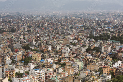 Fototapeta Naklejka Na Ścianę i Meble -  Panoramic aerial view on Kathmandu, Nepal.