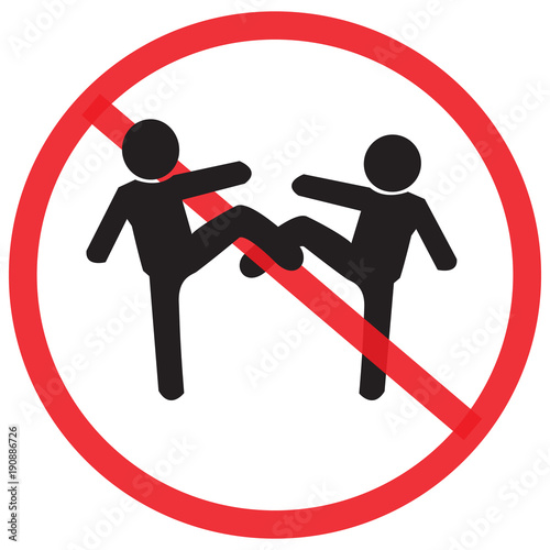 do not quarrel. Not Allowed Sign, warning symbol, vector illustration.