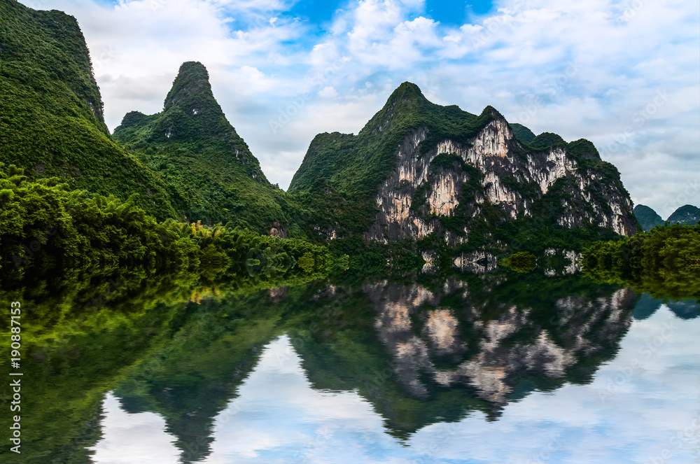 The beautiful rivers and landscape of the Lijiang River in Guilin, China The beautiful rivers and landscape of the Lijiang River in Guilin, China