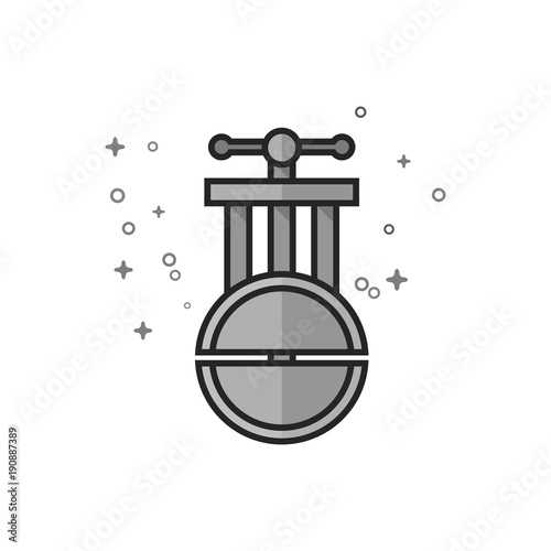 Camera lens tool icon in flat outlined grayscale style. Vector illustration.
