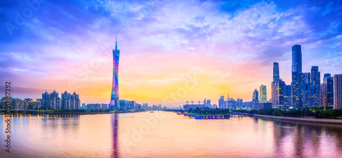 Skyline of urban architectural landscape in Guangzhou