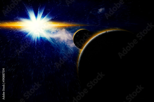 Fototapeta Naklejka Na Ścianę i Meble -  Planet / Planet landscape in space, digital retouch.