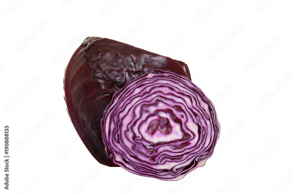 Obraz premium isolated sliced red cabbage