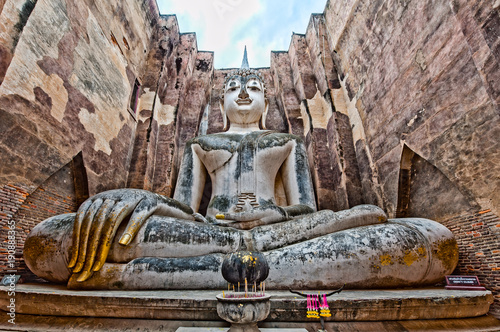 Buddha Statue at the Wat Si Chum Temple near the Historic Park of Sukhothai, Thailand. photo