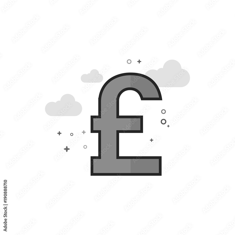 Pound sterling symbol icon in flat outlined grayscale style. Vector illustration. Pound sterling symbol icon in flat outlined grayscale style. Vector illustration.