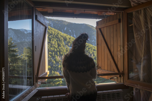 Snowy mountains in the country of Andorra
