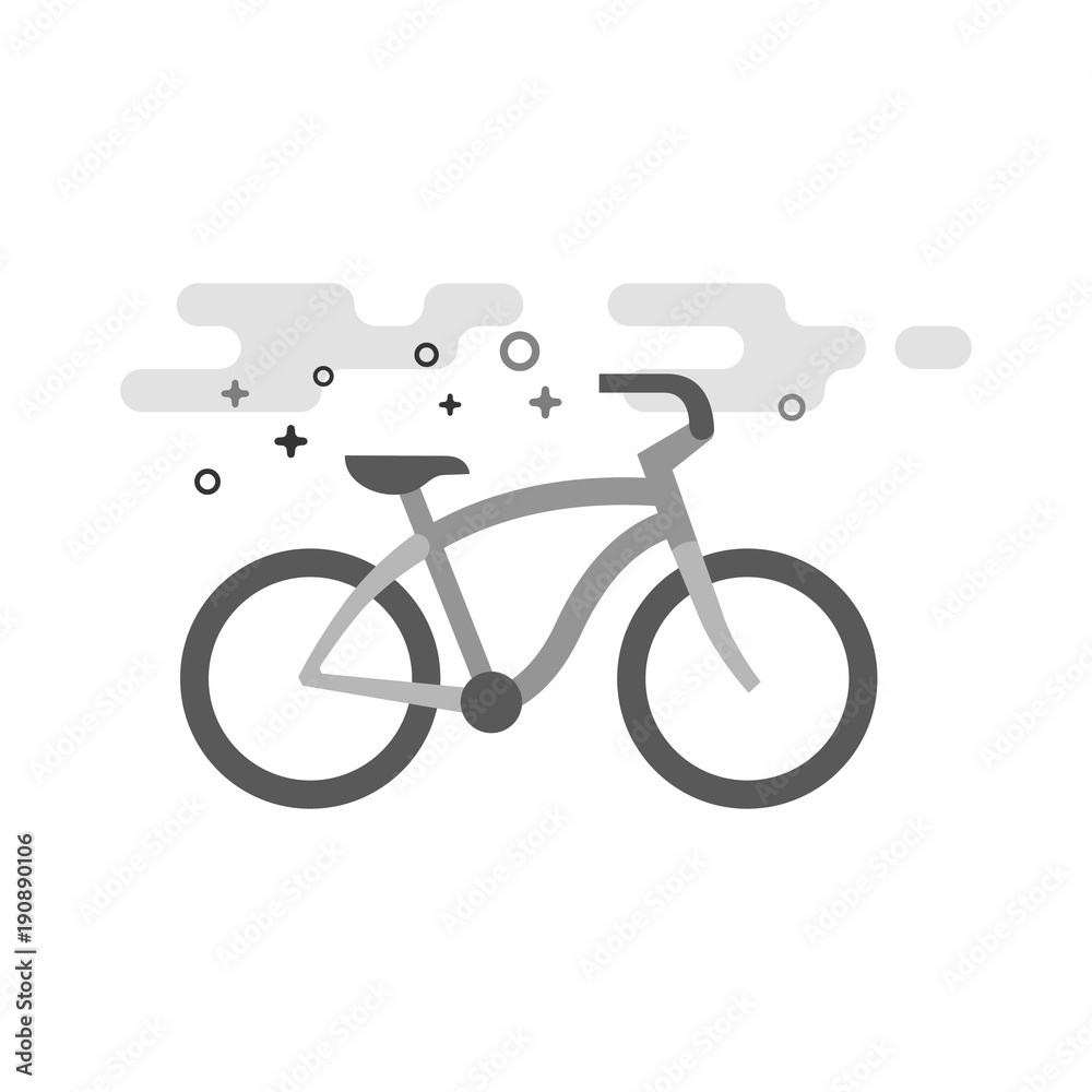 Fototapeta premium Low rider bicycle icon in flat outlined grayscale style. Vector illustration.