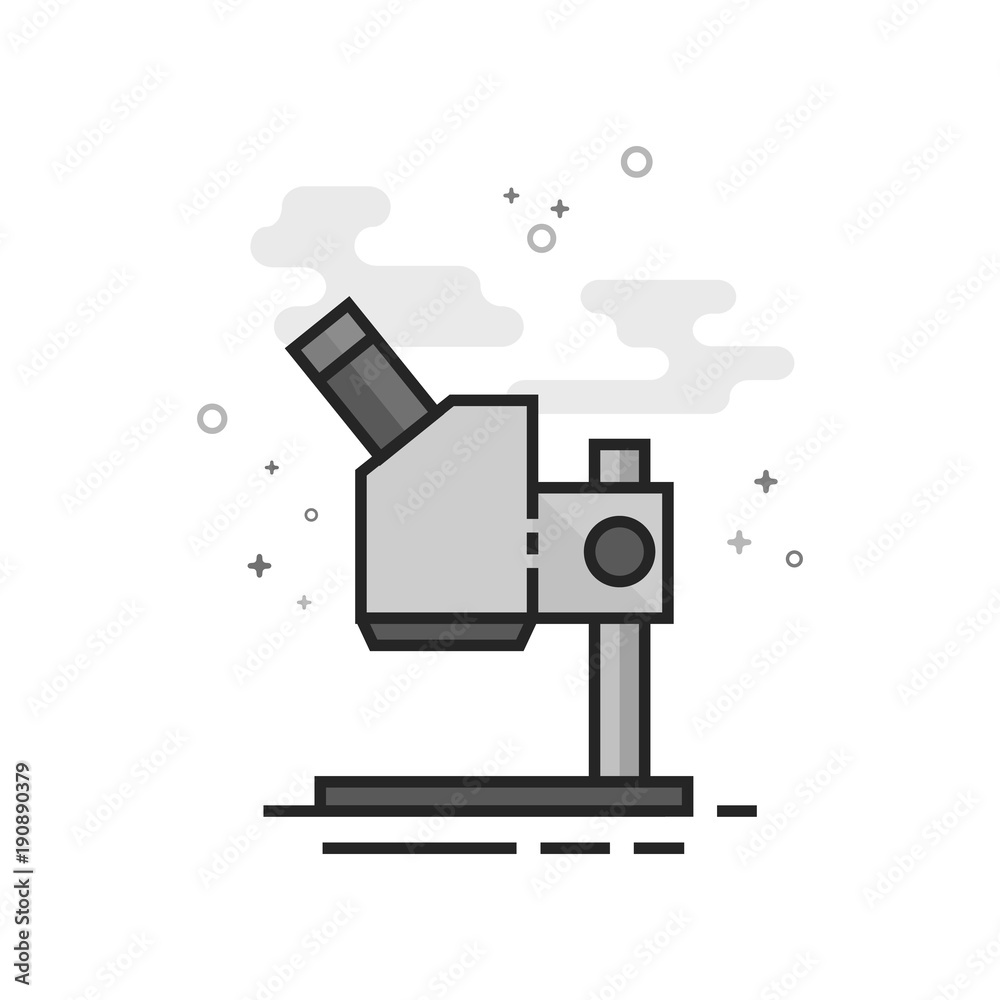 Microscope icon in flat outlined grayscale style. Vector illustration. Microscope icon in flat outlined grayscale style. Vector illustration.