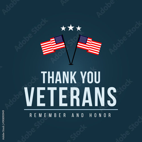 Thank You Veterans Logo Vector Template Design
