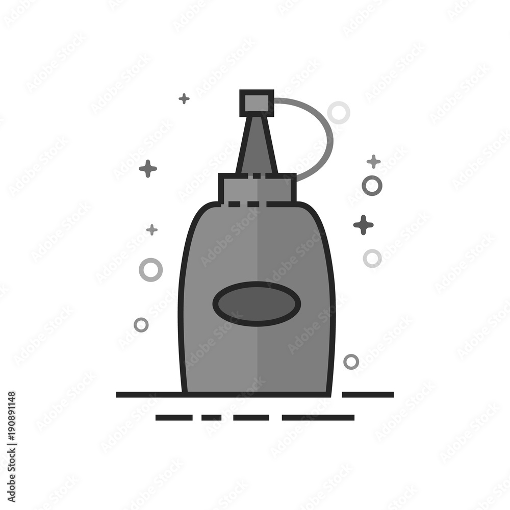 Obraz premium Ketchup bottle icon in flat outlined grayscale style. Vector illustration.