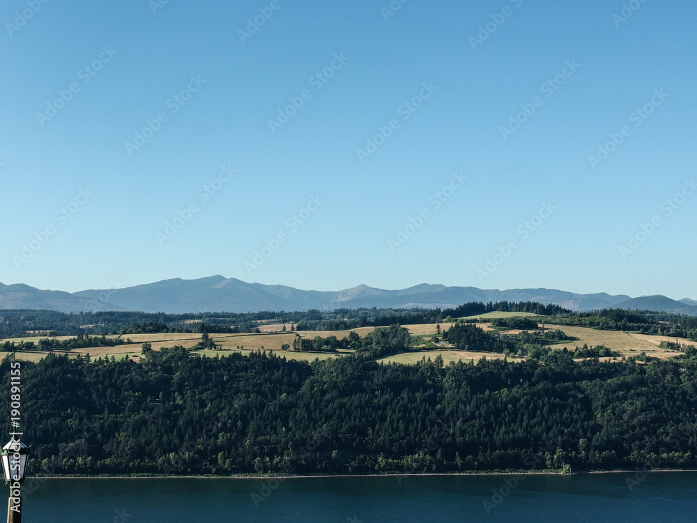 Beautiful landscape from Vista House in Oregon state