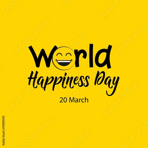 World Happiness Day Vector Template Design