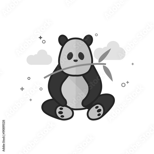 Fototapeta Naklejka Na Ścianę i Meble -  Panda icon in flat outlined grayscale style. Vector illustration.