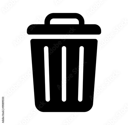 Fotografiet trash can,garbage can,rubbish bin icon