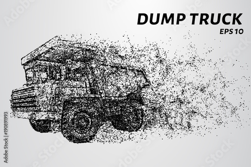 Dump truck consists of particles. Dump truck consists of dots and circles