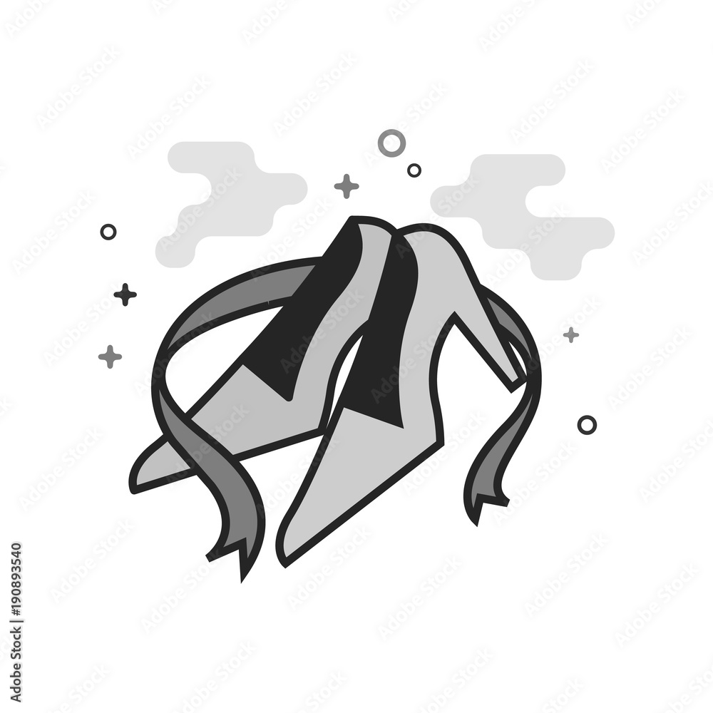 High heels icon in flat outlined grayscale style. Vector illustration. High heels icon in flat outlined grayscale style. Vector illustration.