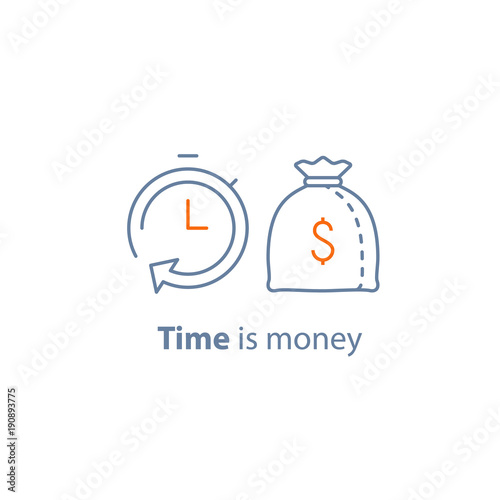 Time is money, fund management, long term investment, financial strategy, finance solution, loan approval, pension savings