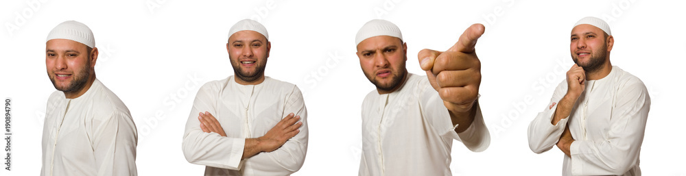 Concept with arab man isolated on white Concept with arab man isolated on white