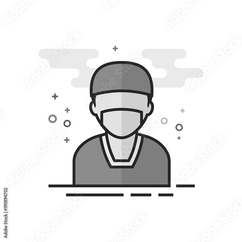 Surgeon icon in flat outlined grayscale style. Vector illustration.