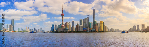 Panoramic view and skyline of architectural landscape in Shanghai
