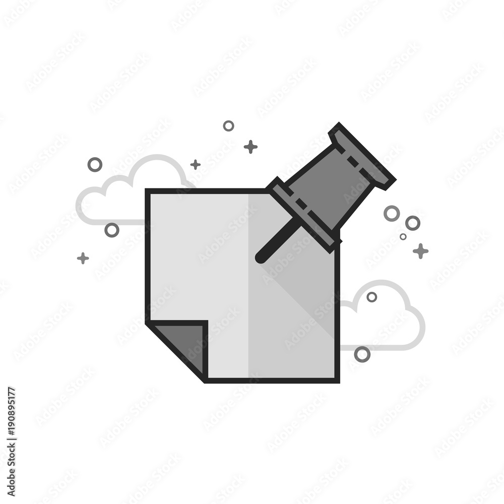 Obraz premium Sticky note icon in flat outlined grayscale style. Vector illustration.