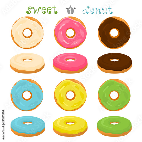 Vector illustration for glazed sweet donut