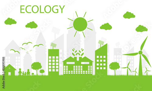 Green cities help the world with eco-friendly concept ideas. #190895988