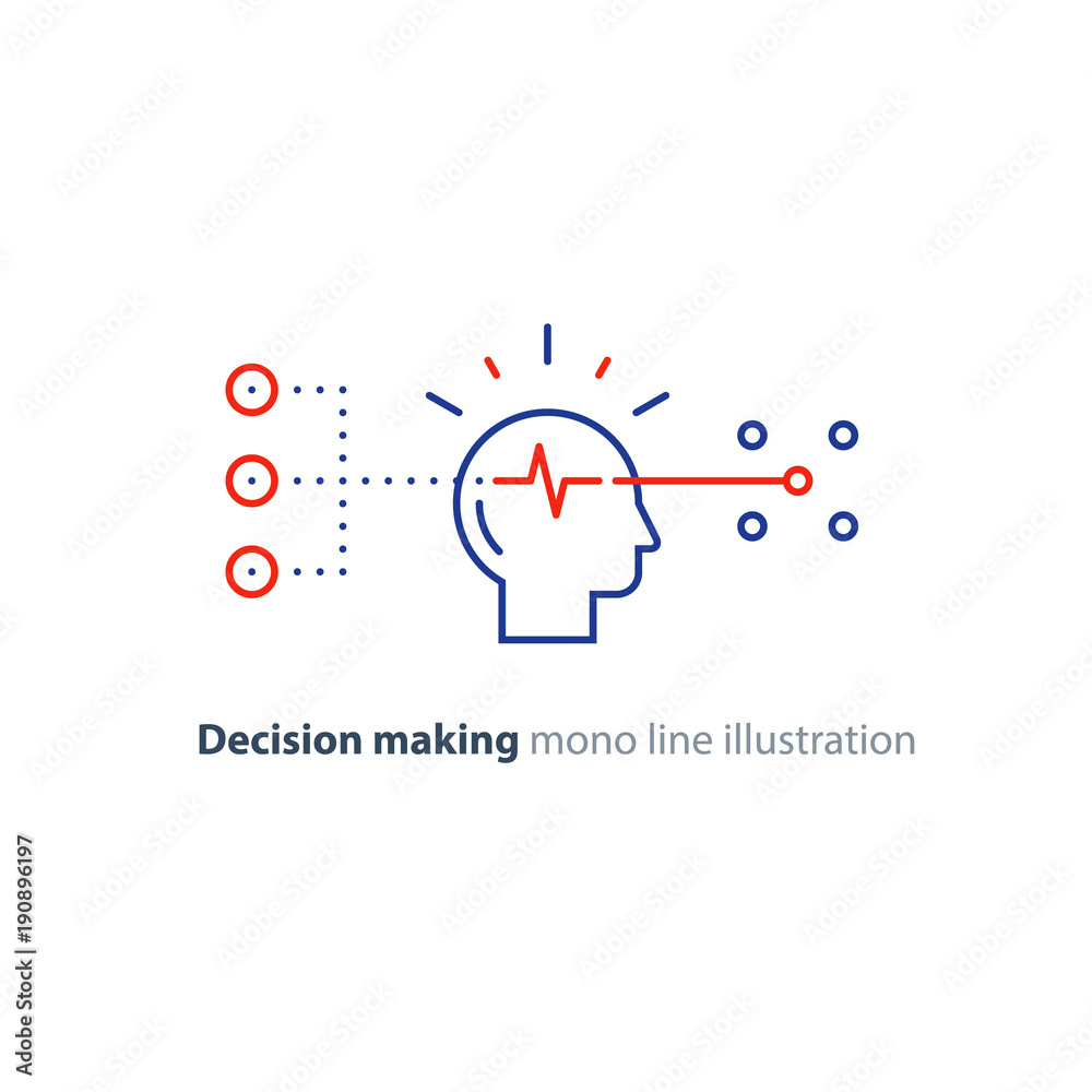Target group, decision making, bias concept, choose options, creative thinking