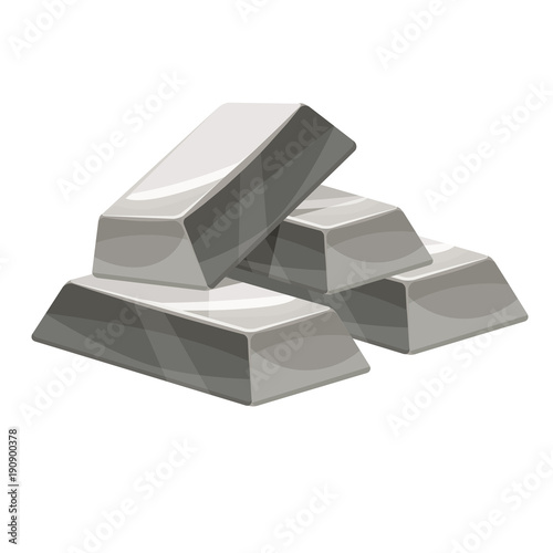 Set of silver bars icon. Cartoon style, illustration, vector icon for web, games, applications
