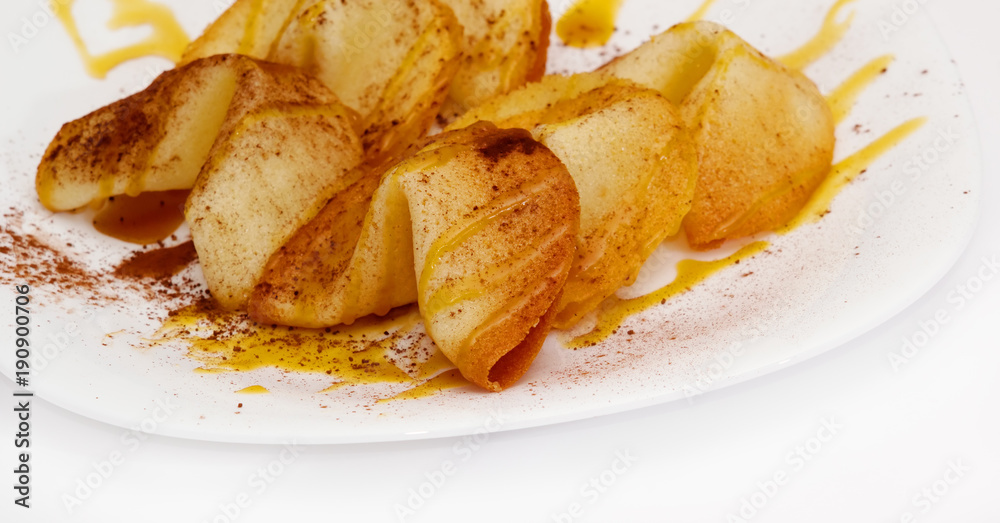 lucky cookies on a plate covered with caramel