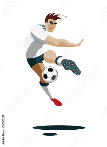 2698394 Soccer Player playing, running and kicking Ball.