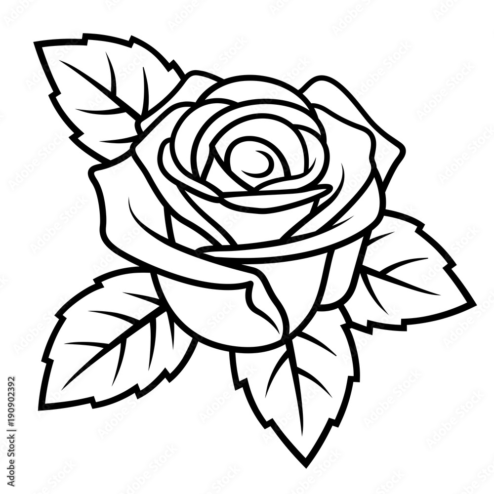 Rose drawing tattoo, Roses drawing, Rose outline drawing