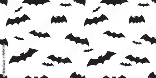 Bat seamless Halloween vector pattern isolated icon doodle wallpaper background
