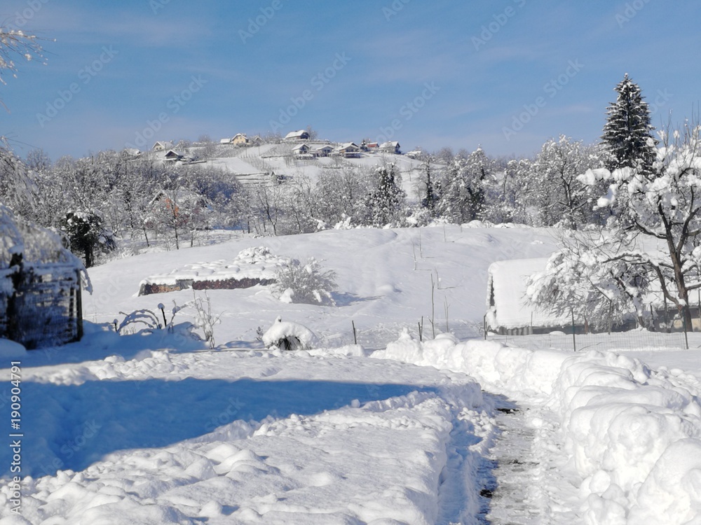 Snow in the small village
