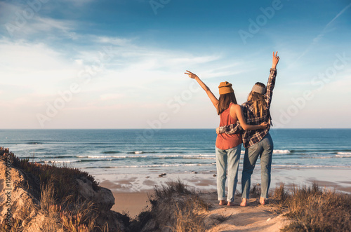 Girls on the beach photo