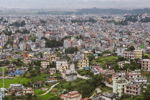 Panoramic aerial view on Kathmandu, Nepal.