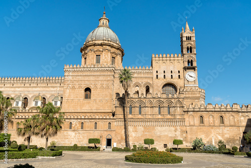 View of Palermo Cathedral church, Sicily, southern Italy 