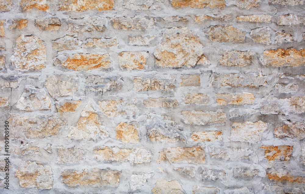 Old White Stone Wall Closeup. Old White Stone Wall Closeup.