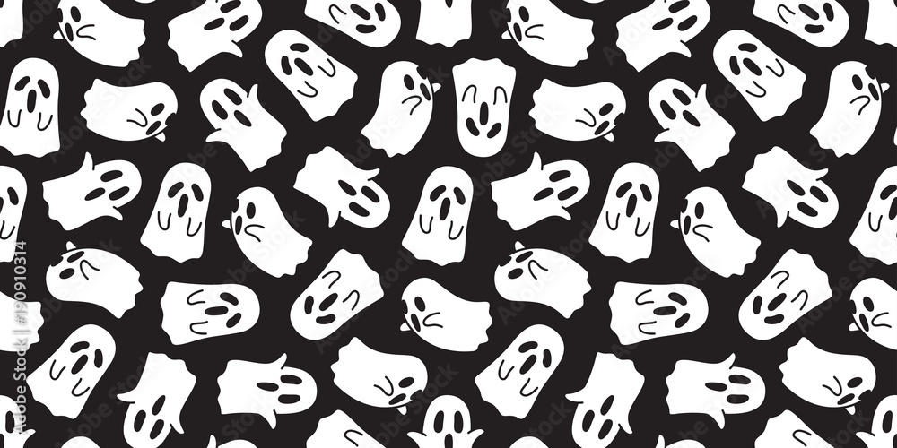 Halloween seamless pattern Ghost vector isolated spooky cartoon wallpaper  background Stock Vector | Adobe Stock
