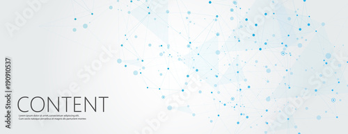Abstract polygonal horisontal background with abstract connecting dots and lines