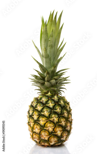 Pineapple on white background. Tropical fruit.