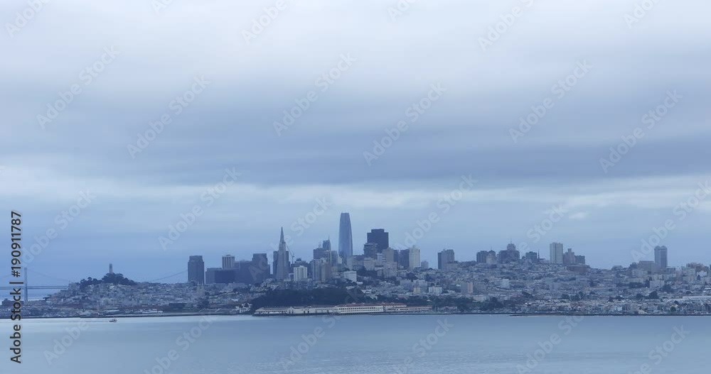 View of San Francisco skyline across the bay 4K View of San Francisco skyline across the bay 4K